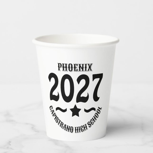 Star Class of 2027 Graduation Paper Cups (Front)