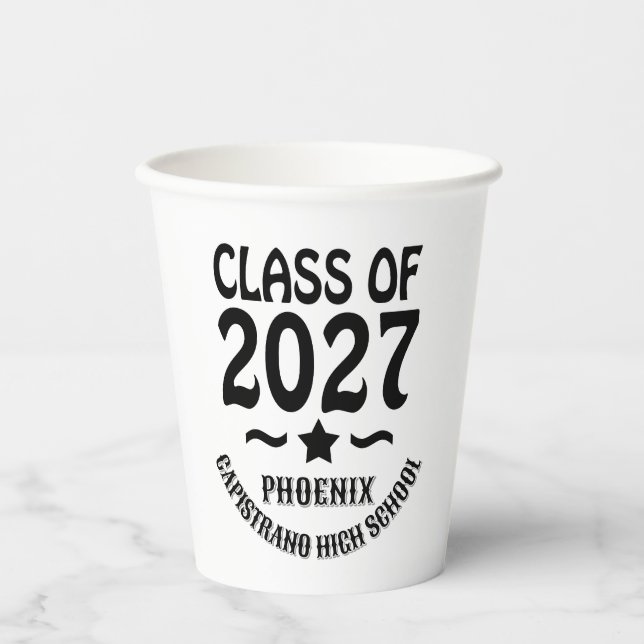 Star Class of 2027 Graduation Paper Cups (Front)
