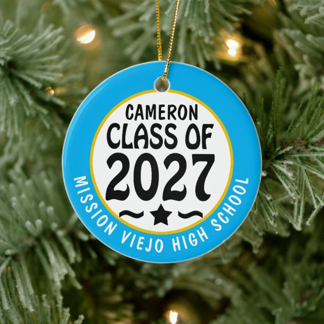 Star Class of 2027 Photo Graduation Ceramic Tree Decoration (Tree)