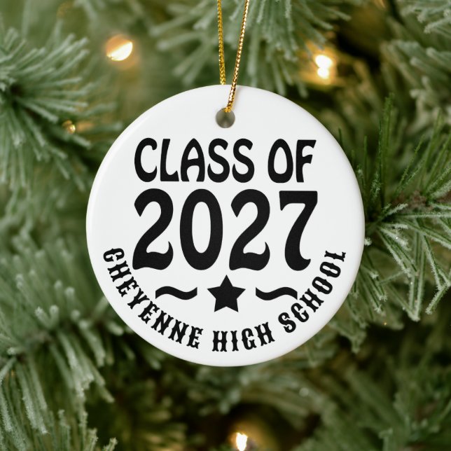 Star Class of 2027 Photo Graduation Ceramic Tree Decoration (Tree)