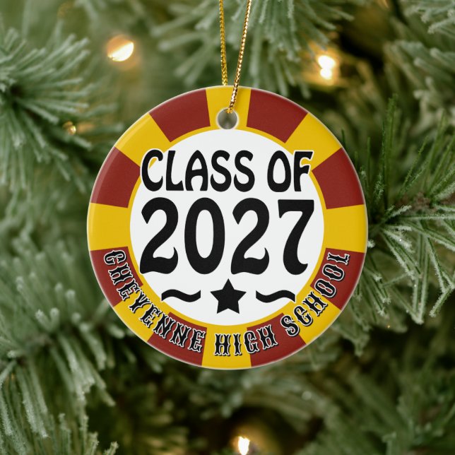 Star Class of 2027 Photo Graduation Ceramic Tree Decoration (Tree)