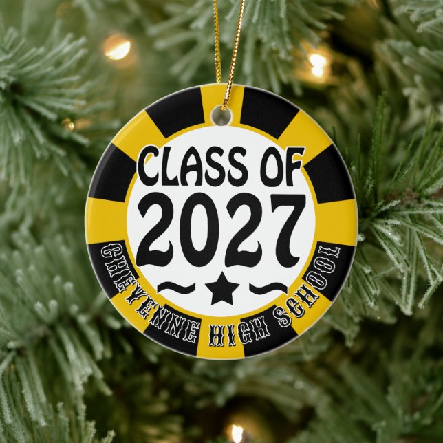 Star Class of 2027 Photo Graduation Ceramic Tree Decoration (Tree)