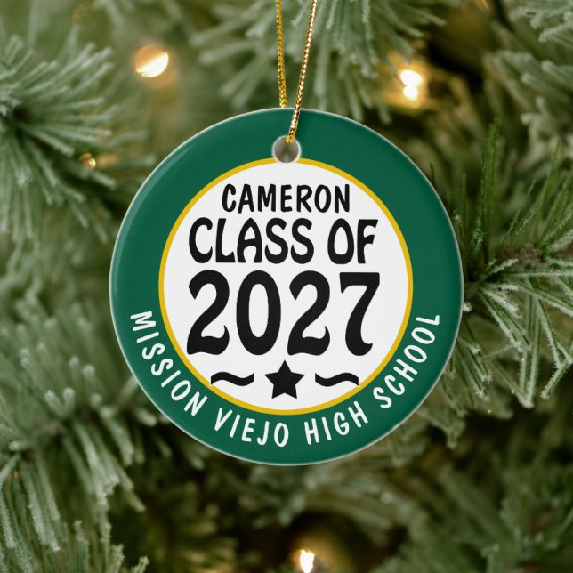 Star Class of 2027 Photo Graduation Ceramic Tree Decoration (Tree)
