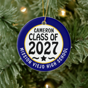 Star Class of 2027 Photo Graduation Ceramic Tree Decoration