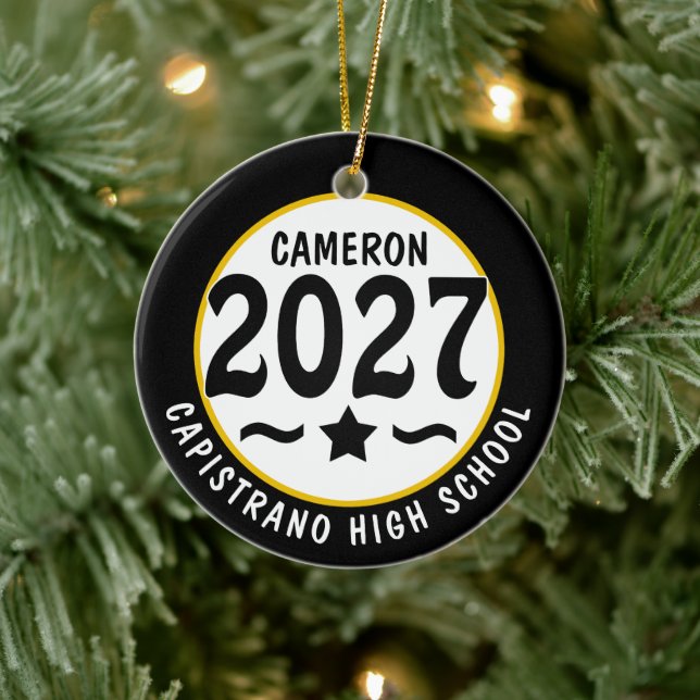 Star Class of 2027 Photo Graduation Ceramic Tree Decoration (Tree)