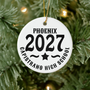 Star Class of 2027 Photo Graduation Ceramic Tree Decoration