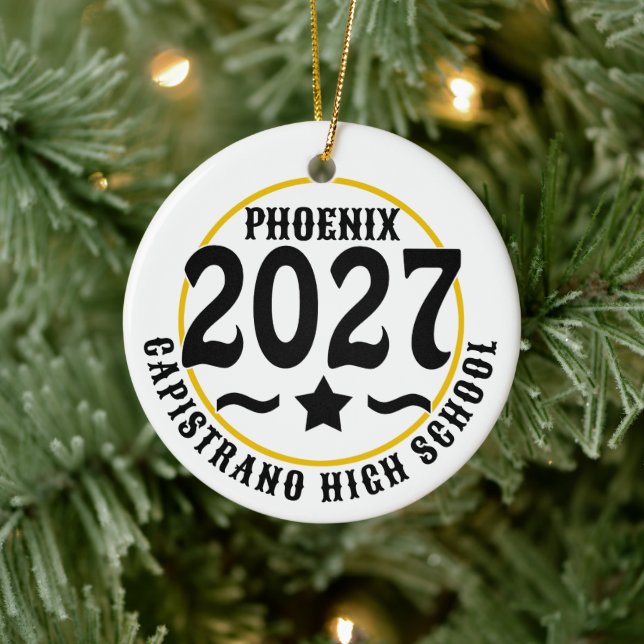 Star Class of 2027 Photo Graduation Ceramic Tree Decoration (Tree)