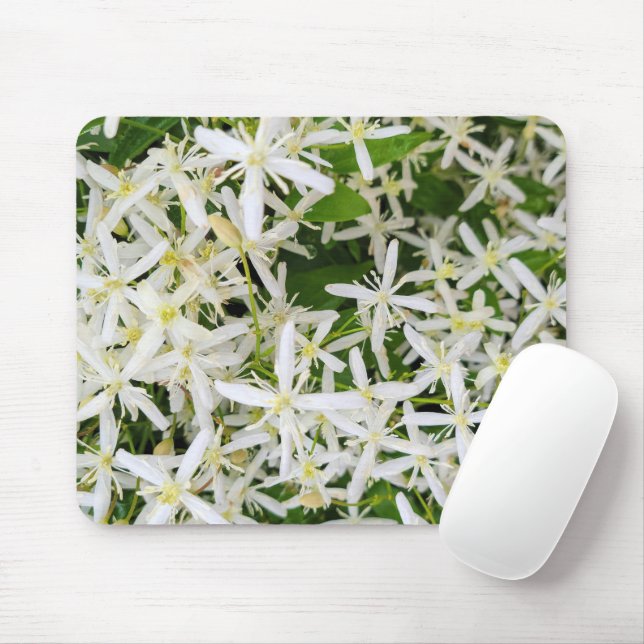 Star Clematis Flowers Mouse Pad (With Mouse)
