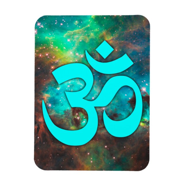 Star Cluster Aqua Om Symbol Magnet (Vertical)