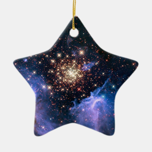 Star Cluster NGC 3603 (Hubble) Ceramic Tree Decoration (Front)