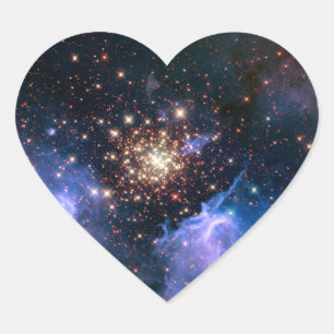 Star Cluster NGC 3603 (Hubble) Heart Sticker