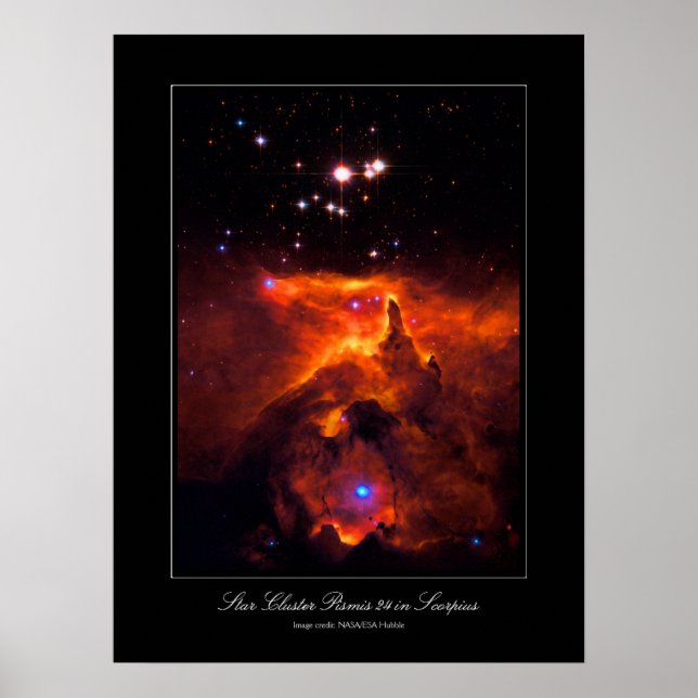 Star Cluster Pismis 24, core of NGC 6357 Poster (Front)