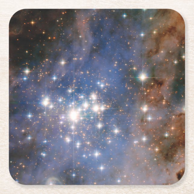 Star Cluster Trumpler 14. Square Paper Coaster (Front)