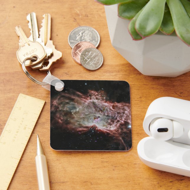Star Clusters In The Centre Of The Flame Nebula. Key Ring (Desk)