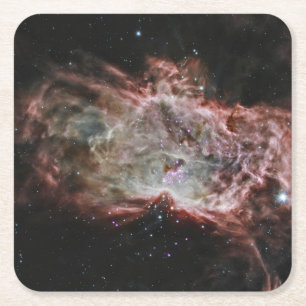 Star Clusters In The Centre Of The Flame Nebula. Square Paper Coaster