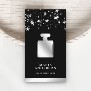 Star Confetti Fragrance Silver Foil Perfume Bottle Business Card