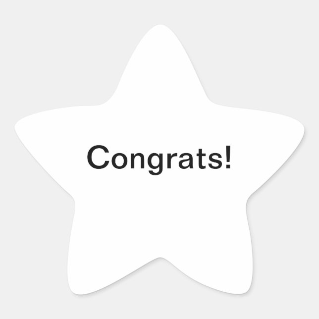 Star & Congrats! Sticker (Front)