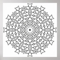Star Core Mandala with Angular Tribal Geometry