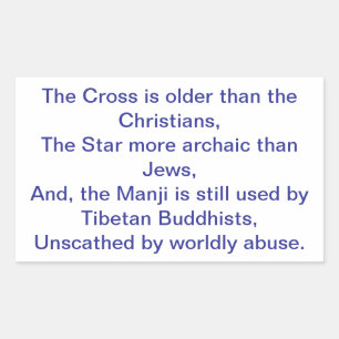 Star Cross Manji Buda Christ Hankamer Artjunkhaus  Rectangular Sticker