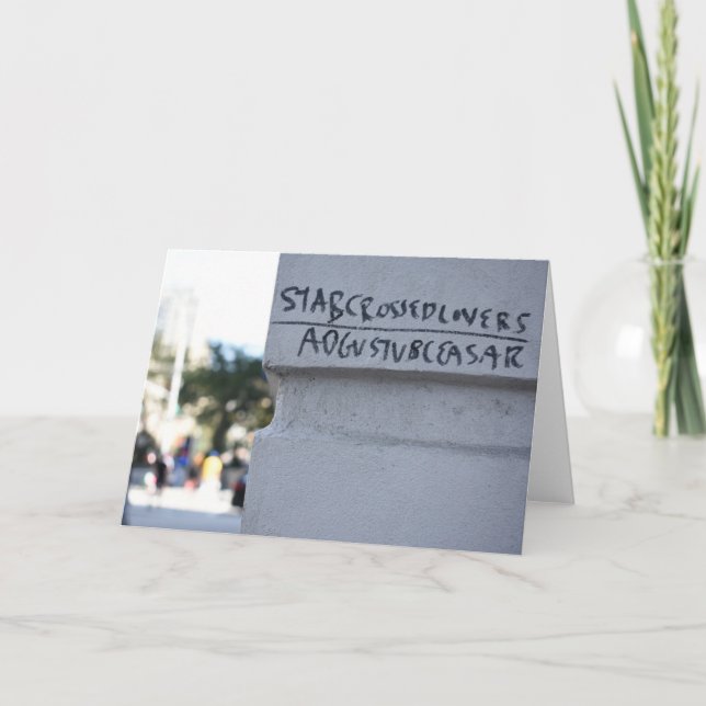 Star Crossed Lovers Shakespeare Graffiti NYC Card (Front)