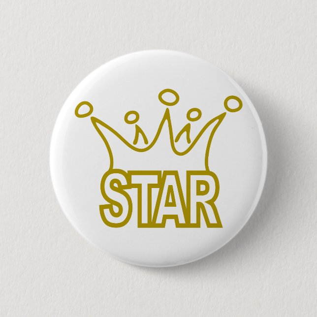 Star-Crown.png 6 Cm Round Badge (Front)