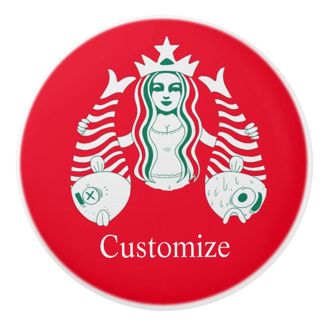 Star-Crown Queen Mermaid Thunder_Cove  Ceramic Knob (Front)