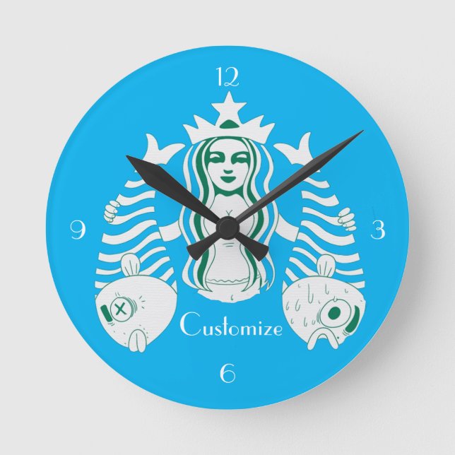 Star-Crown Queen Mermaid Thunder_Cove Round Clock (Front)
