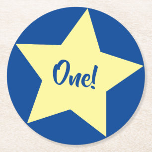 Star Cute Kid's Birthday Party Space Round Paper Coaster
