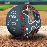 Star Dad Fathers Day Keepsake Photo Baseball<br><div class="desc">Celebrate your all-star dad this Father’s Day with the perfect gift – a custom baseball featuring a trendy blue gradient background, a four-star photo collage of special memories shared, white stars, the saying 'all-star dad', and your kids’ names! Infuse a little extra love into your gift this Father’s Day with...</div>