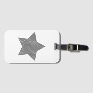 Star Distressed Grey Vintage Star Luggage Tag