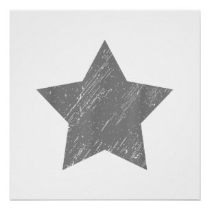 Star Distressed Grey Vintage Star Poster