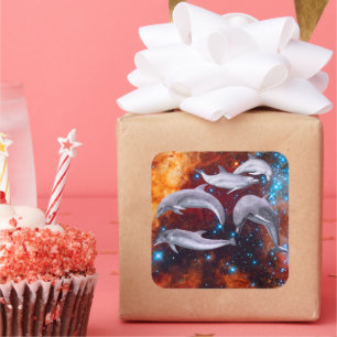 Star Dolphins  Square Sticker