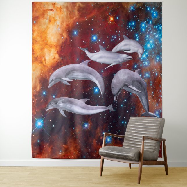 Star Dolphins Tapestry (In Situ)