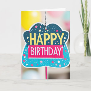 Star & Dots Happy Birthday Sign Birthday Card