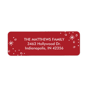 Star dust Holiday Return Address Label