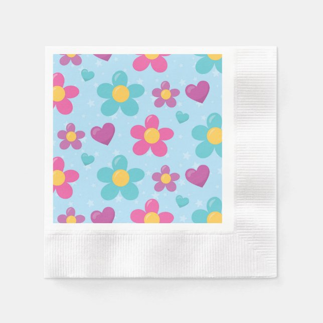 Star-Dusted Blooms Napkin (Front)
