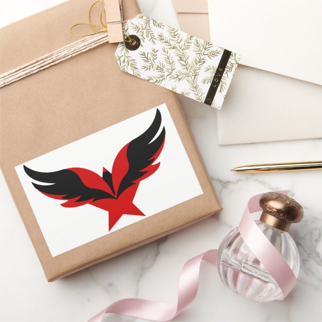 Star Eagle Bird for Achievement and Freedom Rectangular Sticker (Gifting)