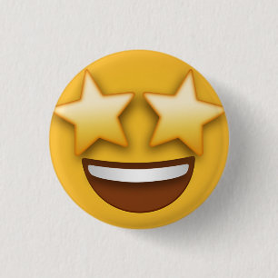 Star Eyes Emoji 3 Cm Round Badge