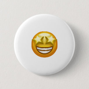 star eyes emoji 6 cm round badge