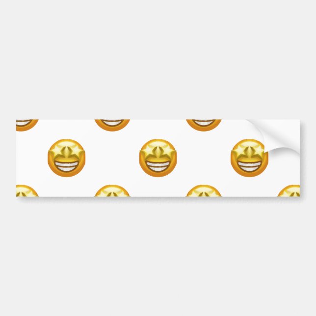 star eyes emoji bumper sticker (Front)