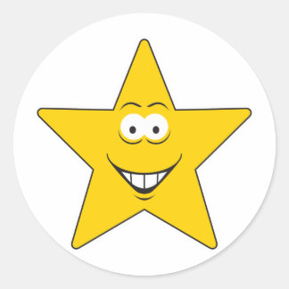 Star Face Classic Round Sticker