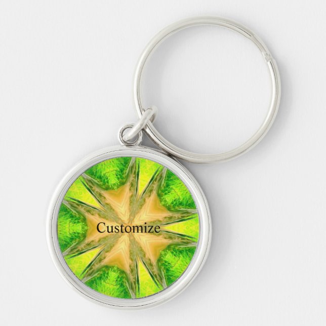 Star figure on green Thunder_Cove Key Ring (Front)