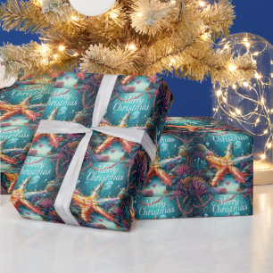 Star fish Under the Sea Christmas Party  Wrapping Paper