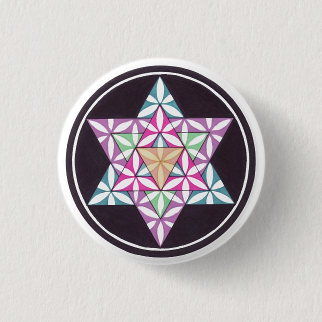 Star Flower 3 Cm Round Badge (Front)