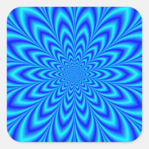 Star Flower in Shades of Blue Square Sticker