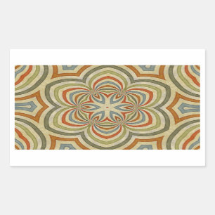 Star Flower Kaleidoscope Mandala Rectangular Sticker