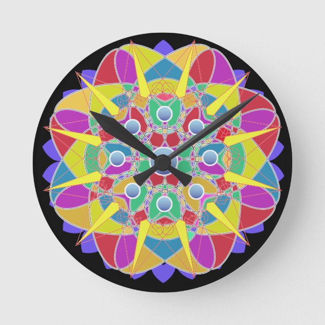 Star Flower Round Clock (Front)