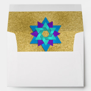 Star Flower Turquoise Blue Purple Aqua Envelope