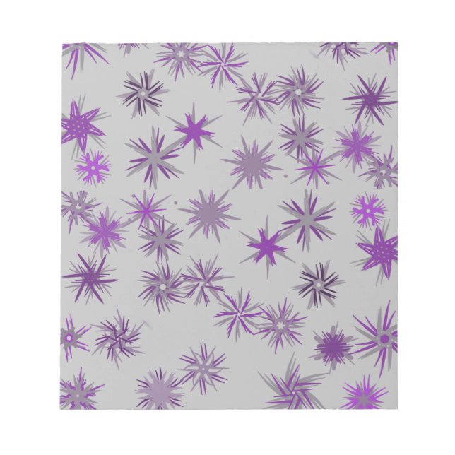 star flowers in christmas 2022 soft purple silver  notepad (Front)