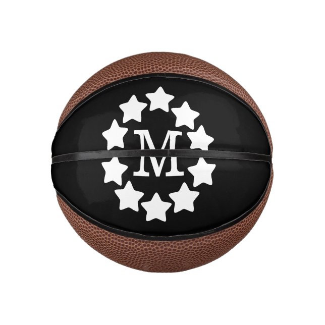 Star Frame Monogrammed Mini Basketball (Front)